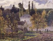 Camille Pissarro Villa at L-Hermitage,Pontoise Maison bourgeoise a L-Hermitage,Pontoise oil on canvas